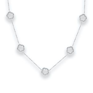 Clover Shape Stylish Stone Transparent Necklace